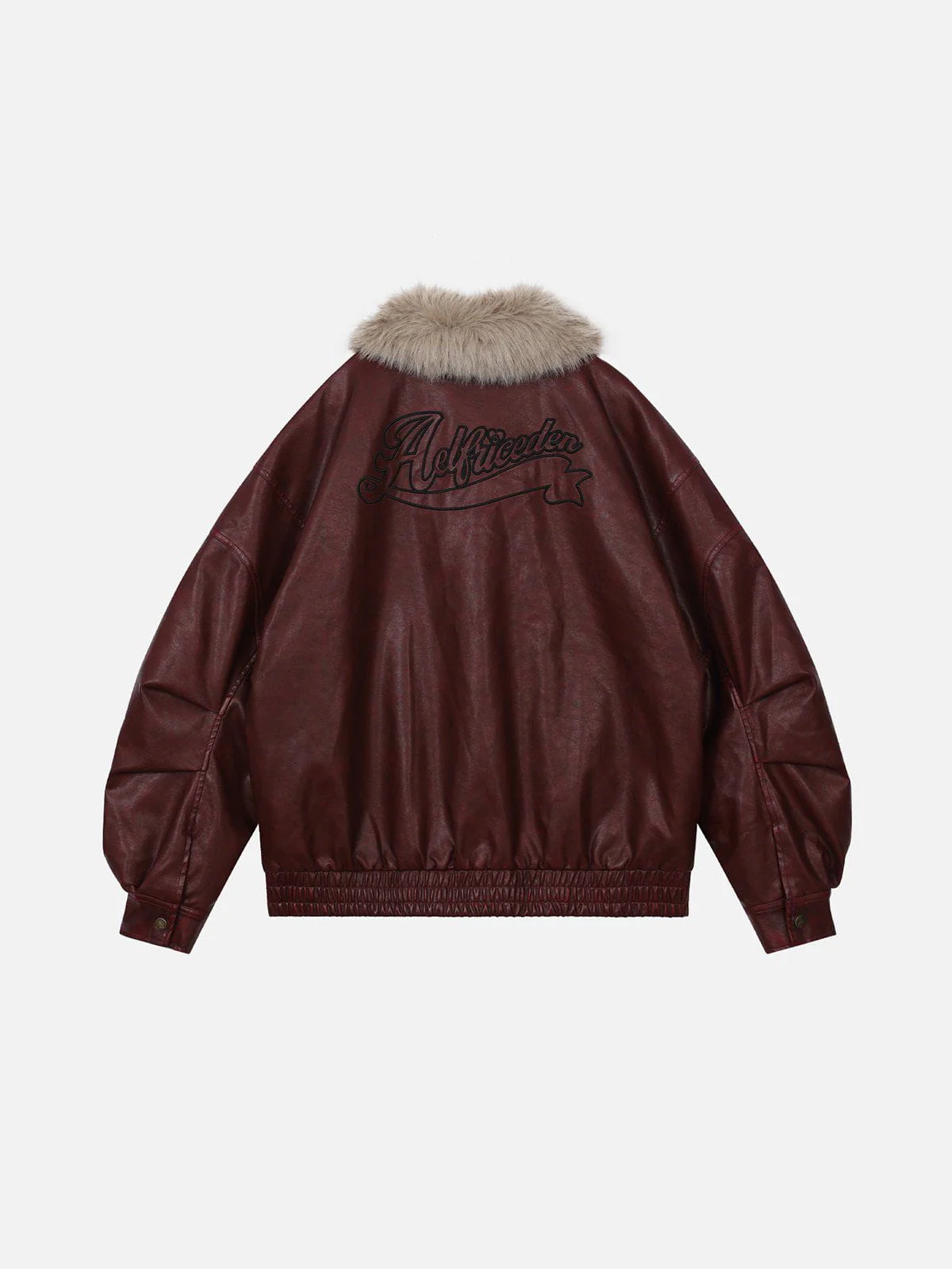 Aelfric Eden Detachable Collar Faux Leather Coat - Image 3
