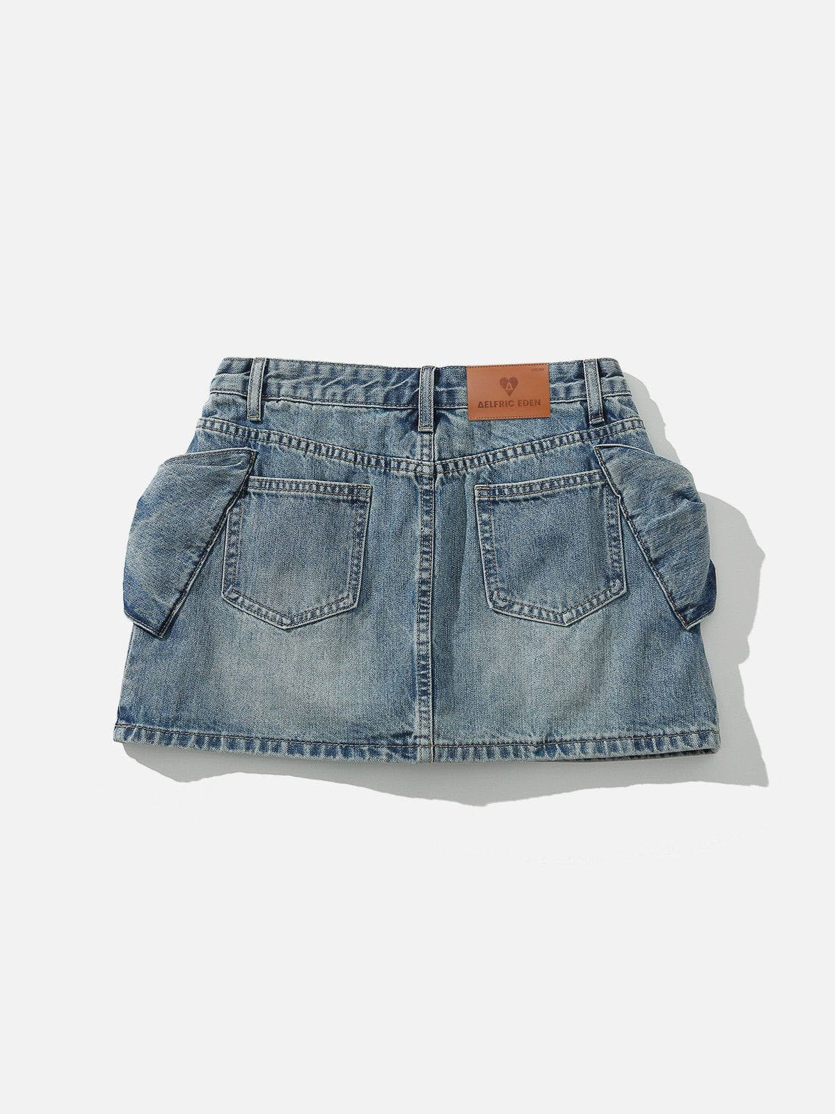 Aelfric Eden Bow Denim Micro Mini Skirt - Image 5