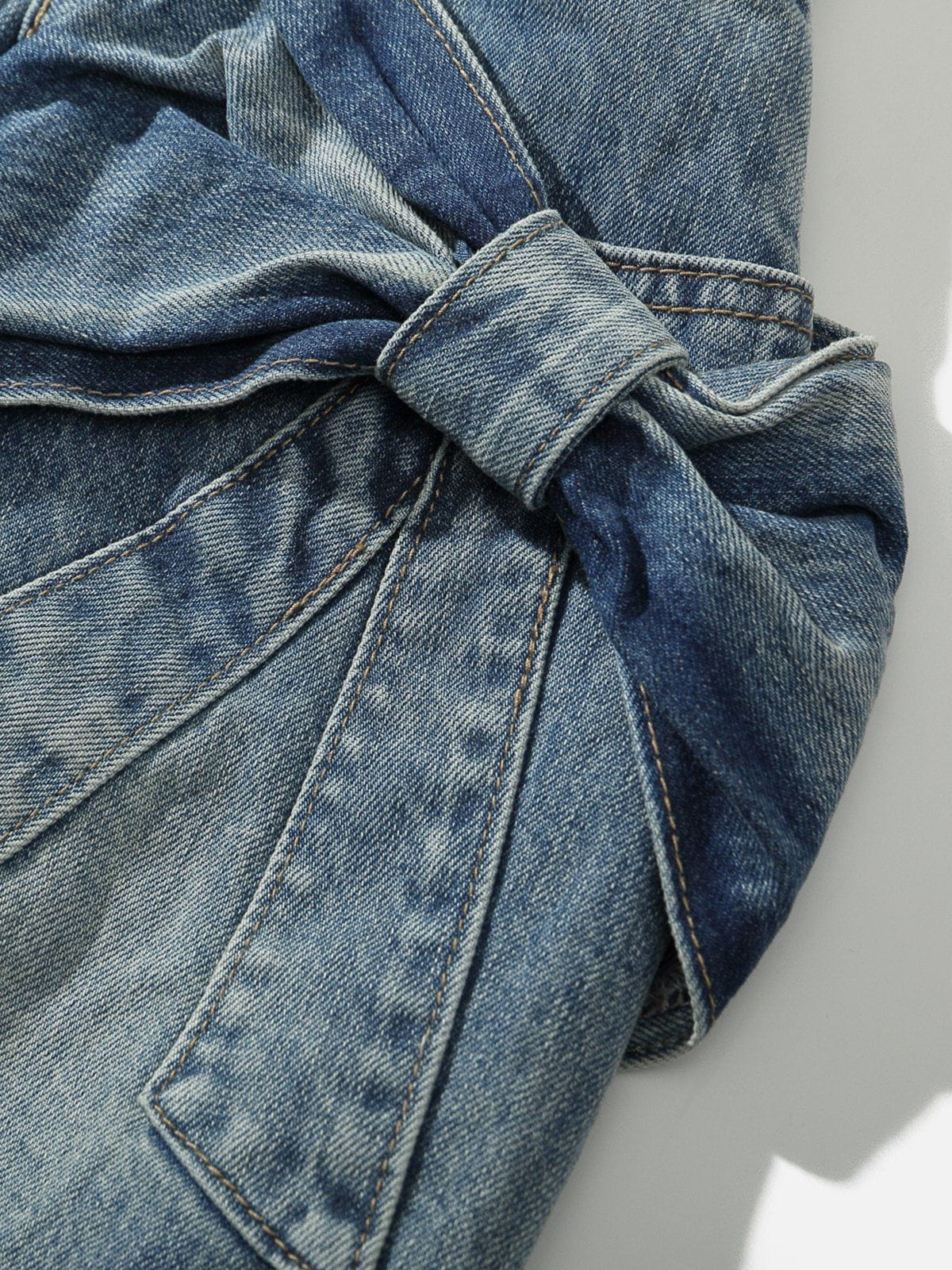Aelfric Eden Bow Denim Micro Mini Skirt - Image 6