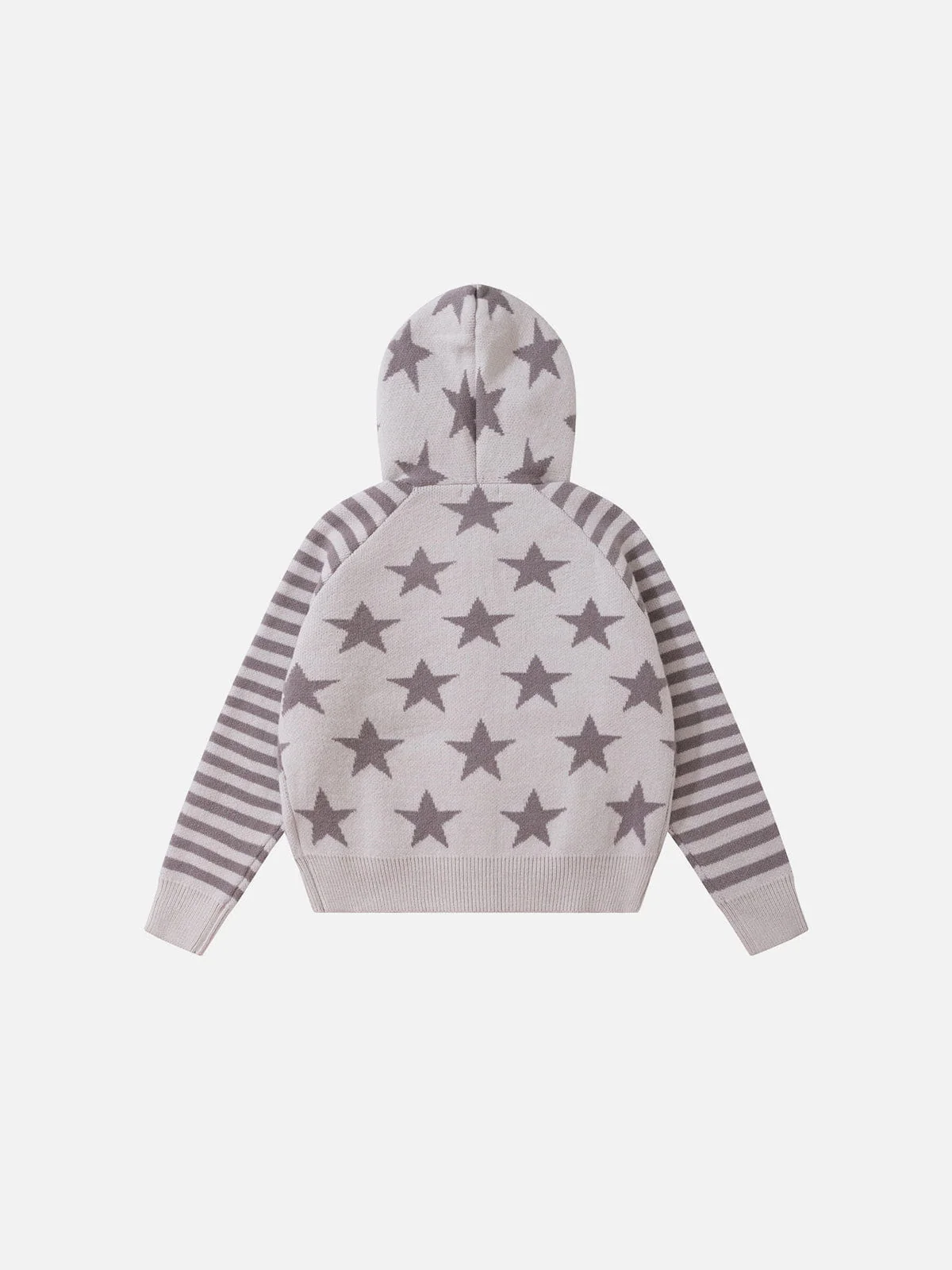 Aelfric Eden Boxy Star Pattern Knit Zip Up Hoodie - Image 3