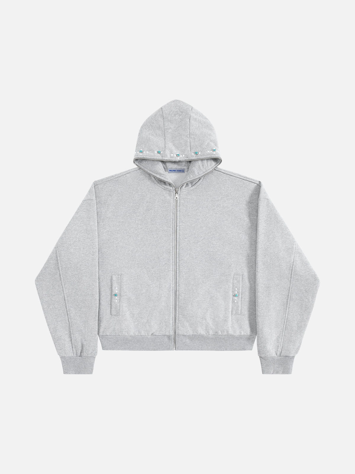 Aelfric Eden Boxy Turquoise Zip Up Hoodie - Image 2
