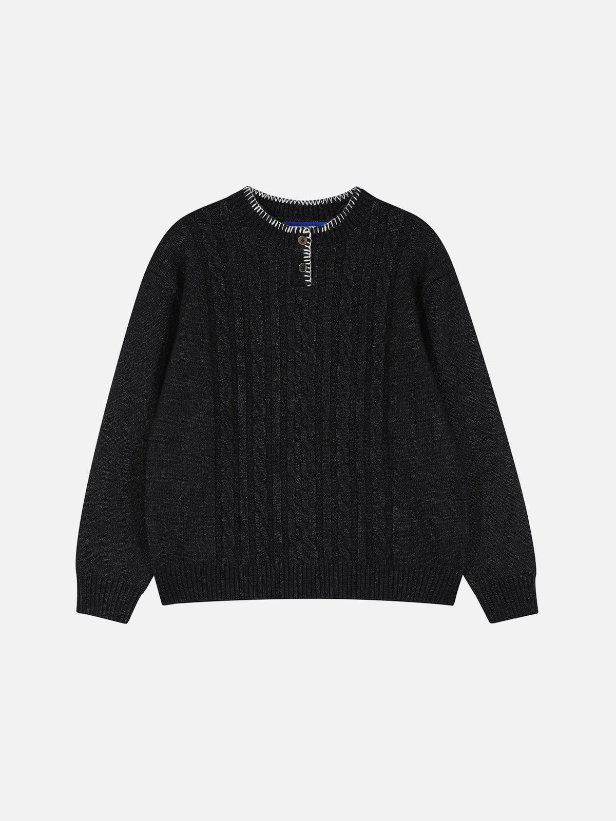 Aelfric Eden Cable Knit Henley Sweater - Image 3