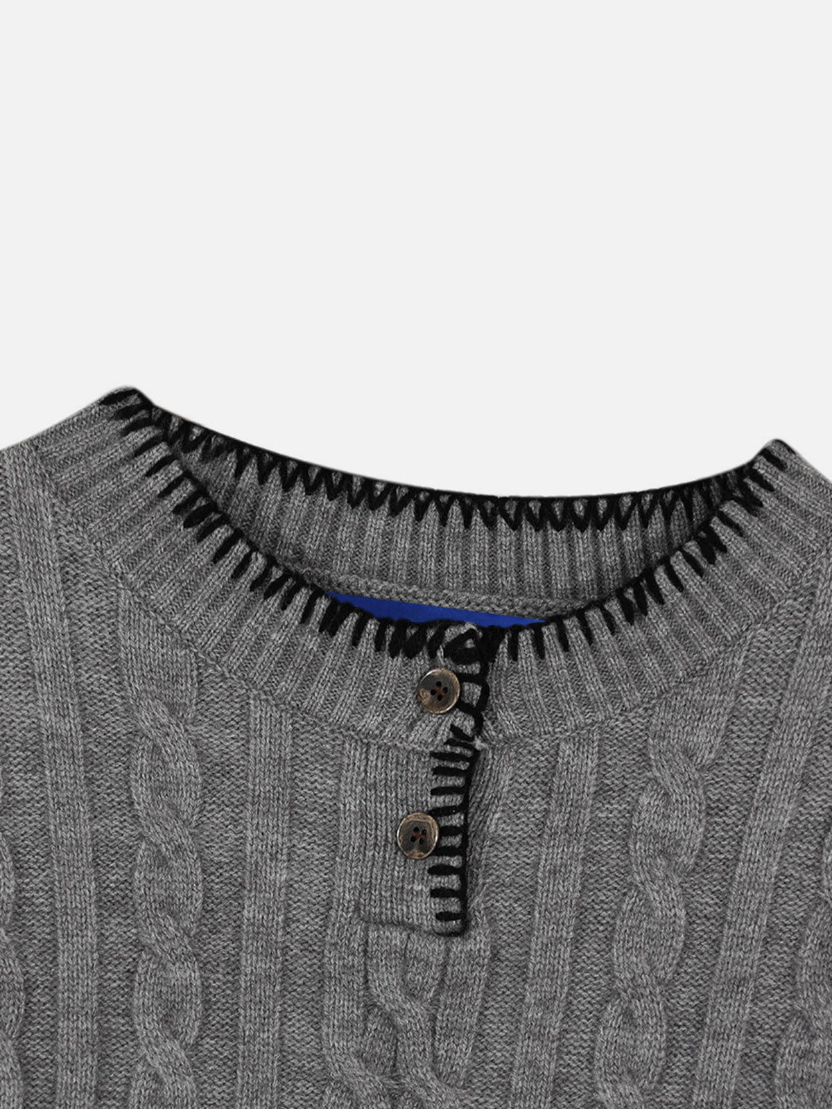 Aelfric Eden Cable Knit Henley Sweater - Image 5