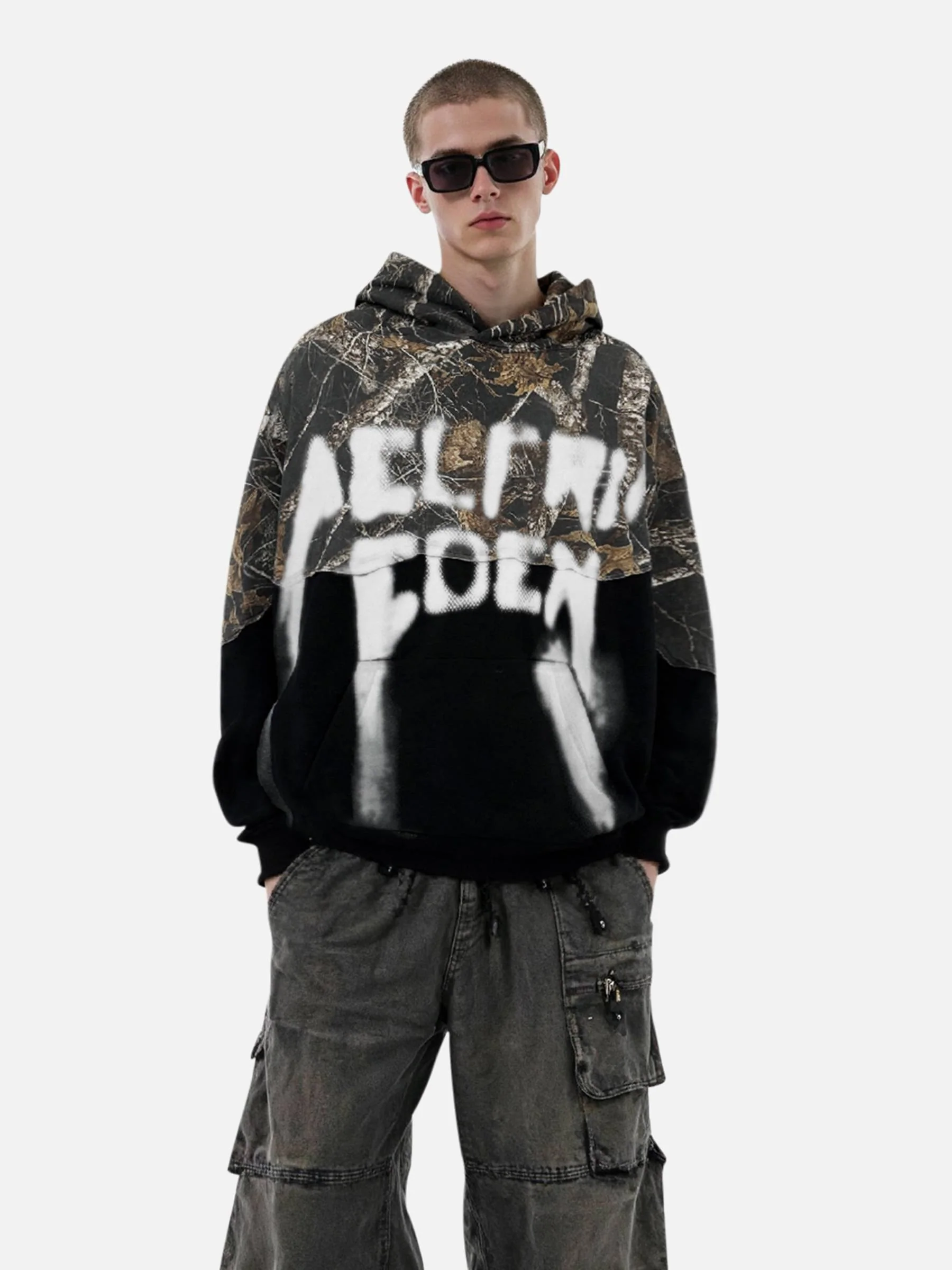 Aelfric Eden CAMO Graffiti Patchwork Pullover Hoodie - Image 4