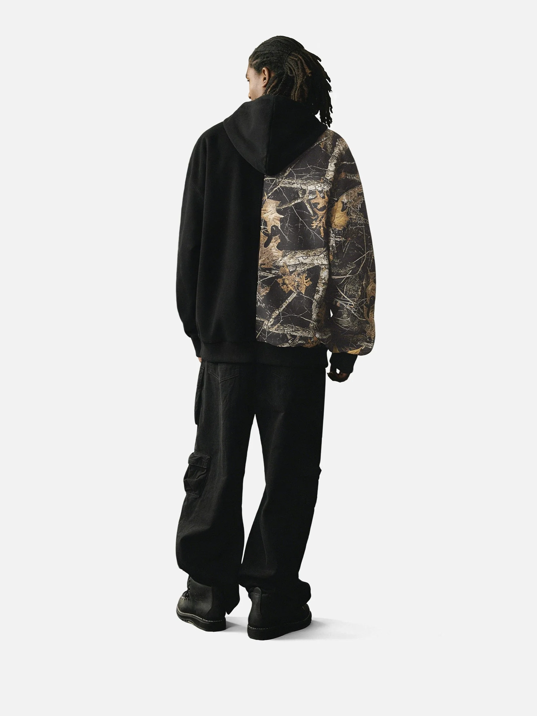 Aelfric Eden Leaf CAMO Graffiti Patchwork Zip Up Hoodie - Image 3
