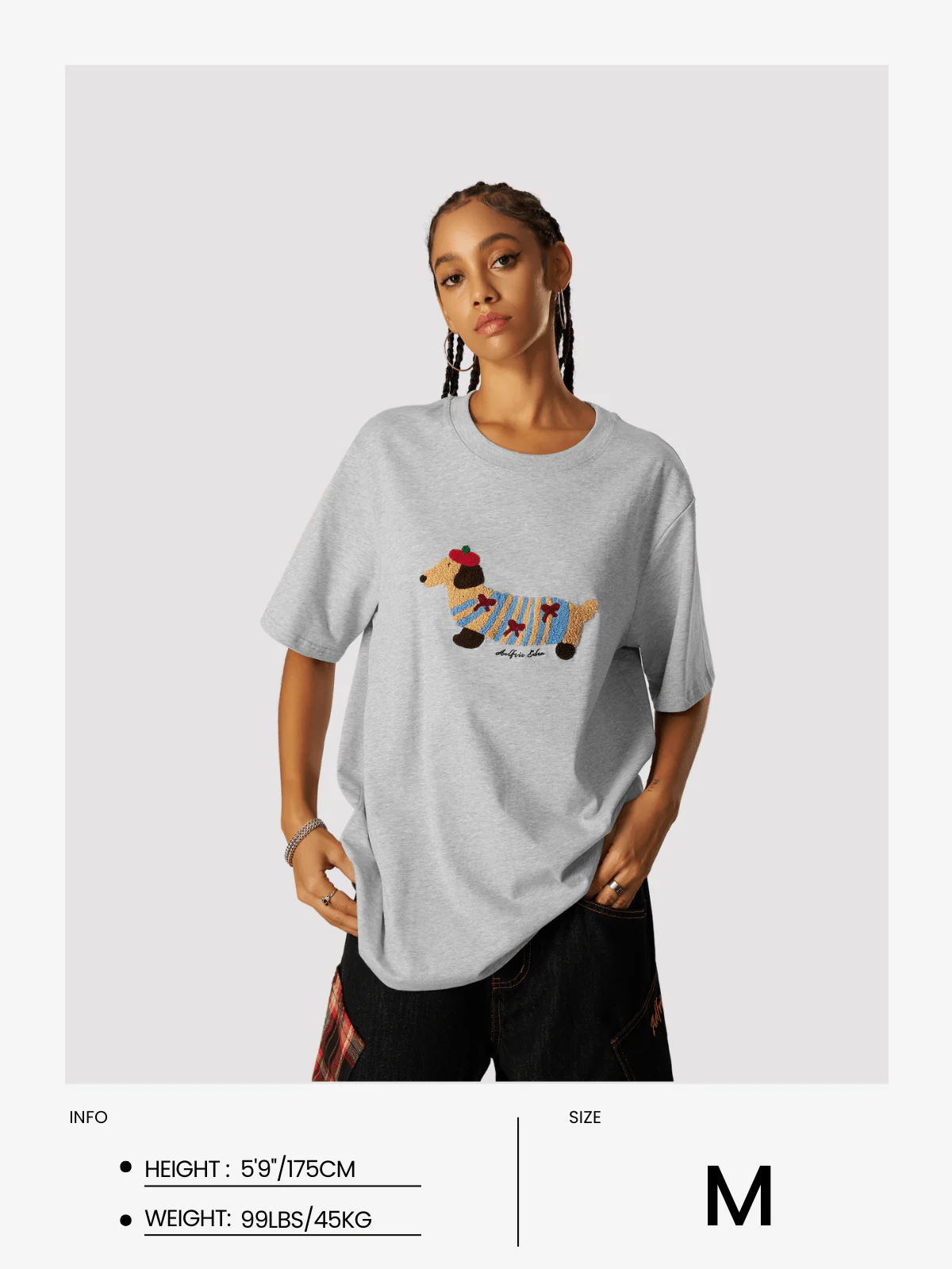 Aelfric Eden Cartoon Dog Embroidery Tee - Image 11
