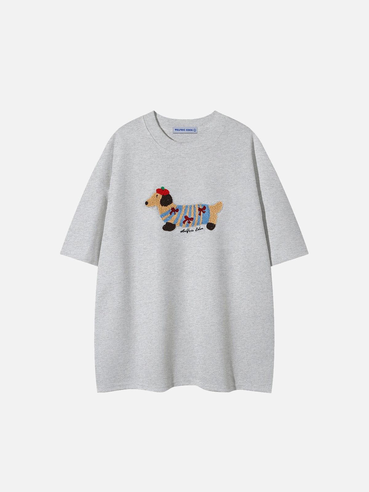 Aelfric Eden Cartoon Dog Embroidery Tee - Image 2