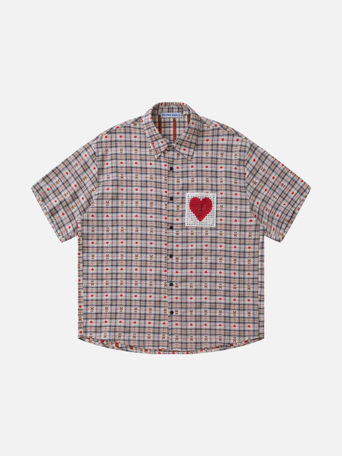 Aelfric Eden Crochet Heart Pocket Plaid Shirt - Image 2