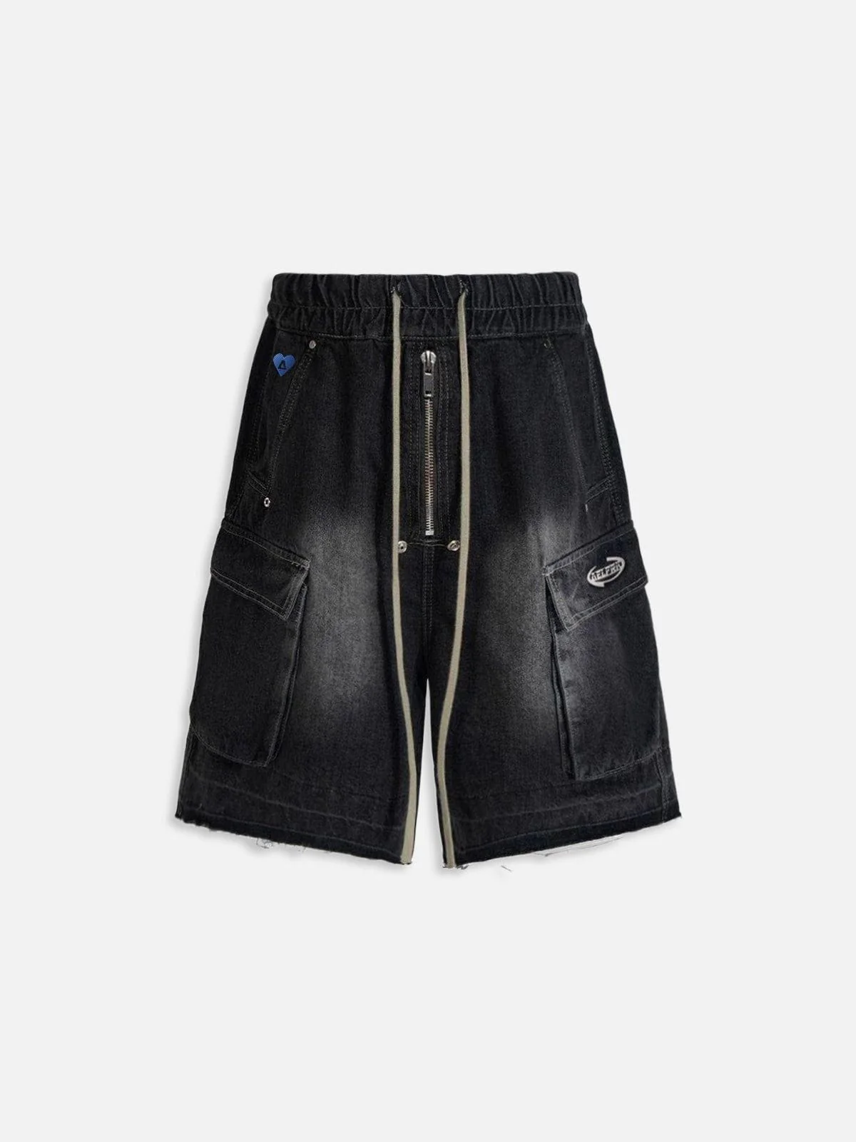 Aelfric Eden Drawstring Decorative Zipper Jorts - Image 6