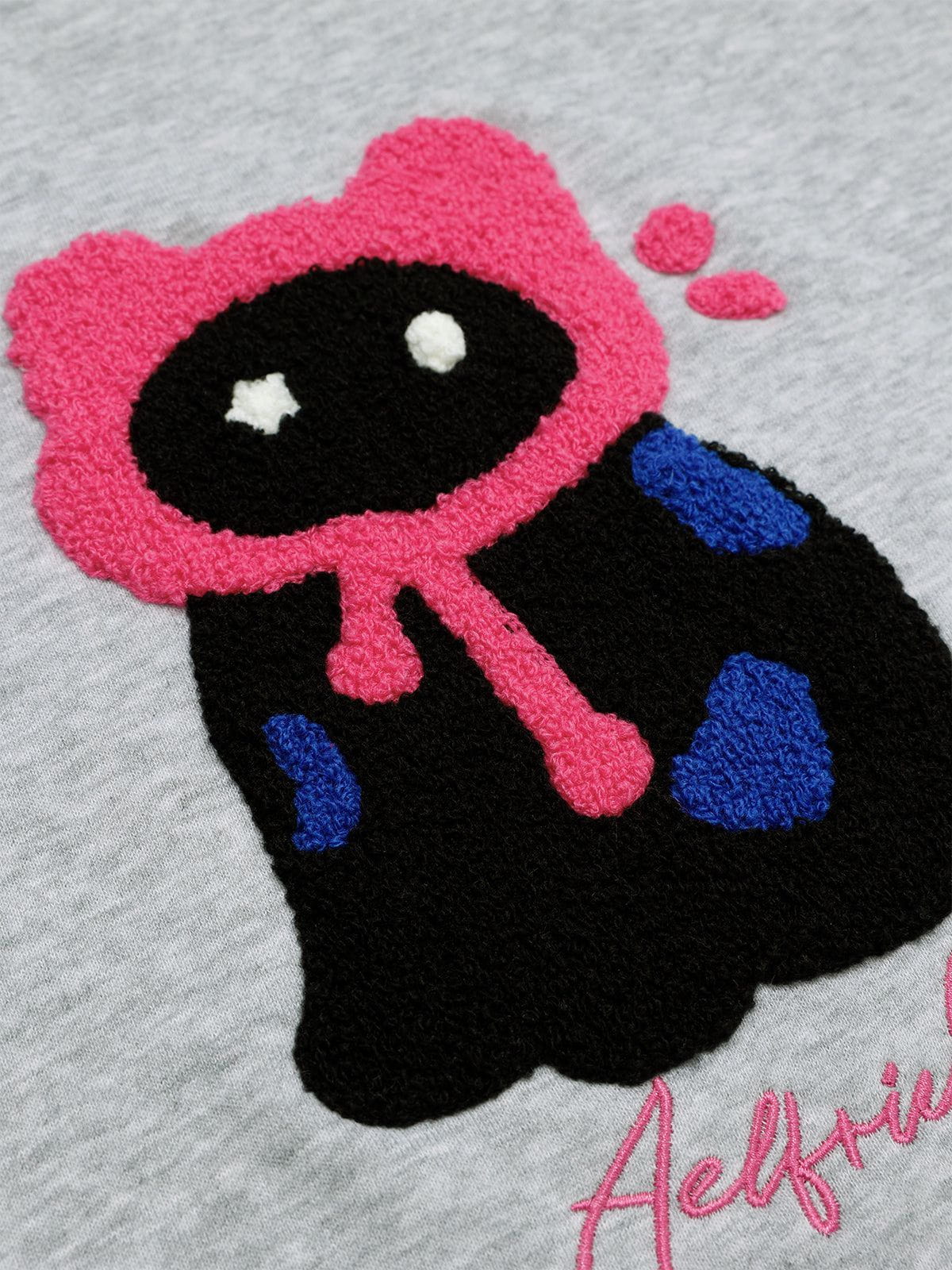 Aelfric Eden Oversized Embroidery Cat Hoodie - Image 5
