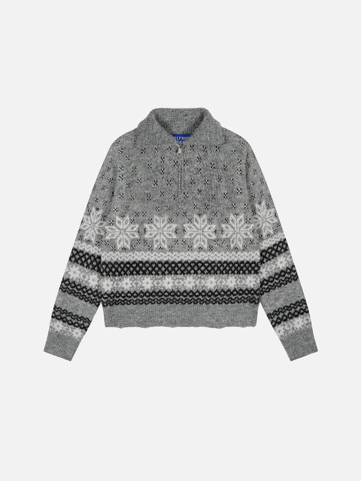 Aelfric Eden Fair Isle Half-Zip Knit Sweater - Image 4