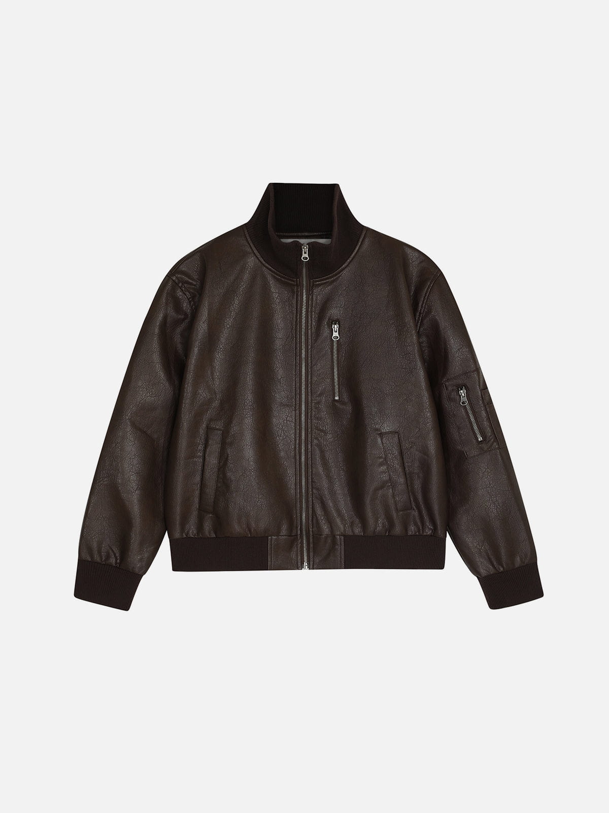 Aelfric Eden Faux Leather Bomber Jacket - Image 2
