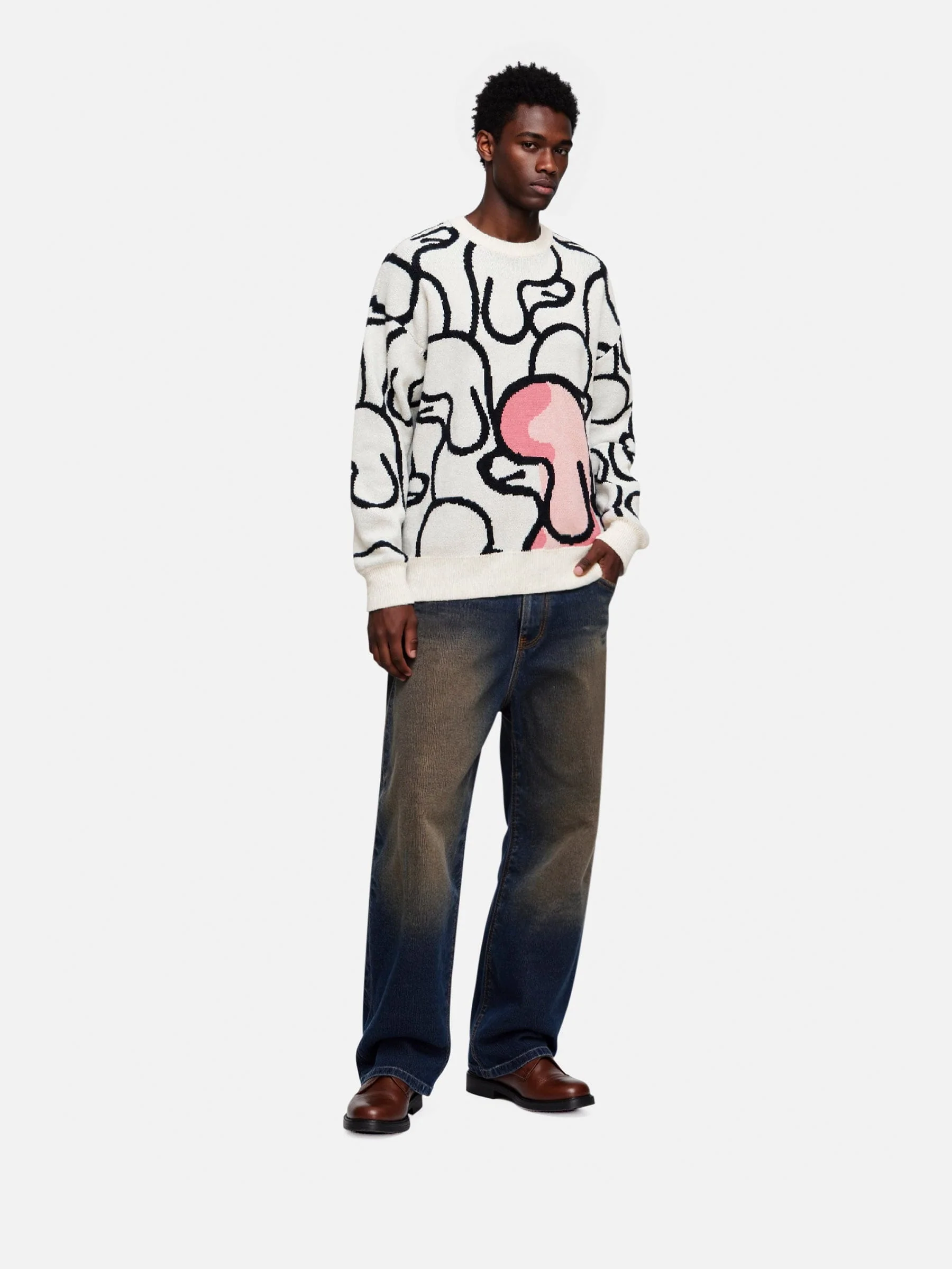Aelfric Eden Hand Drawn Full Print Poodle Sweater - Image 4