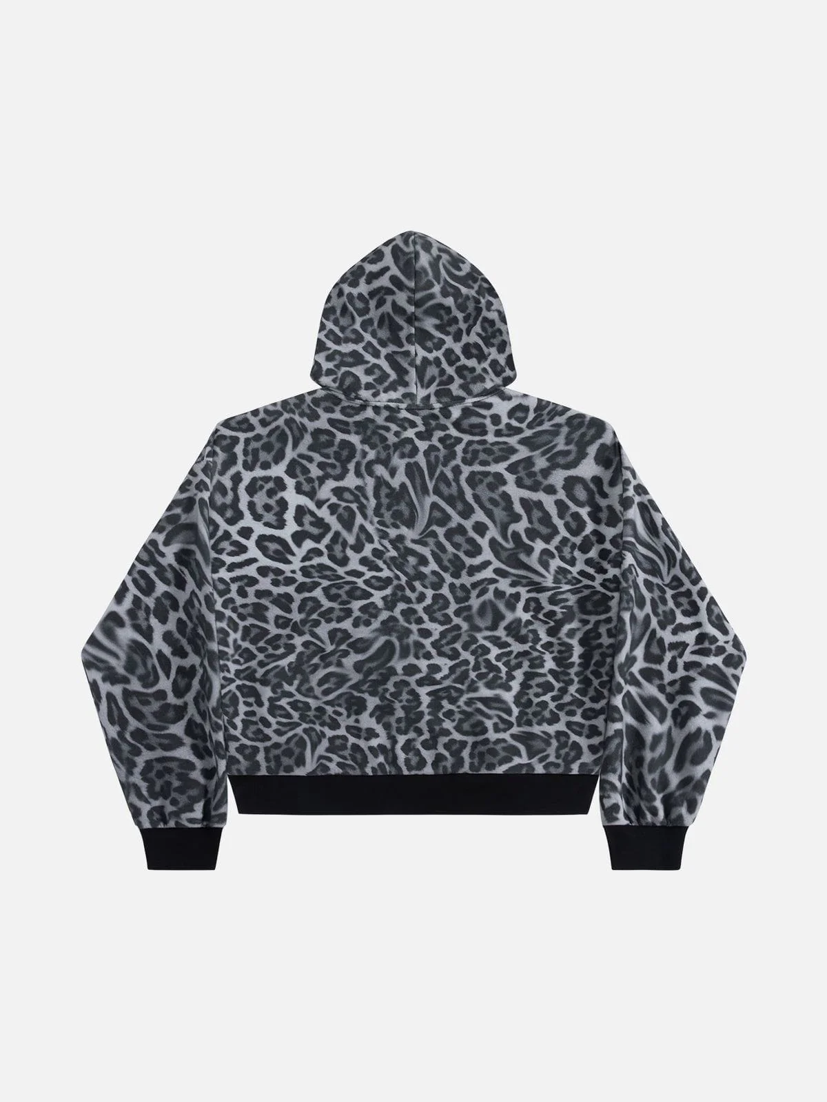 Aelfric Eden Leopard Graffiti Boxy Zip Up Hoodie - Image 5