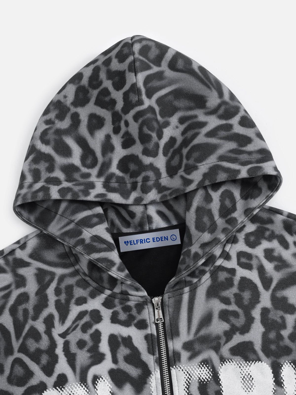 Aelfric Eden Leopard Graffiti Boxy Zip Up Hoodie - Image 6