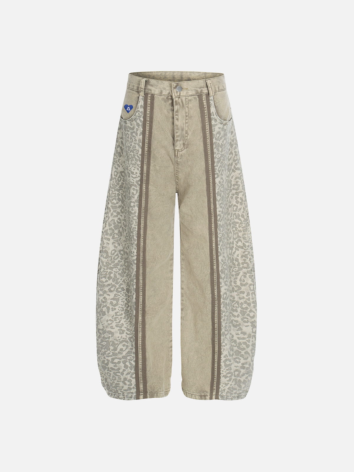 Aelfric Eden Leopard Panel Baggy Barrel Jeans - Image 2