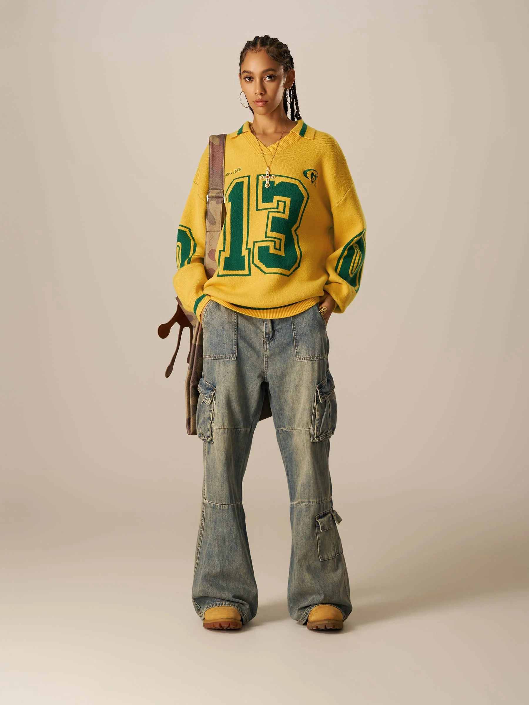 Aelfric Eden Number Graphic Polo Sweater - Image 2