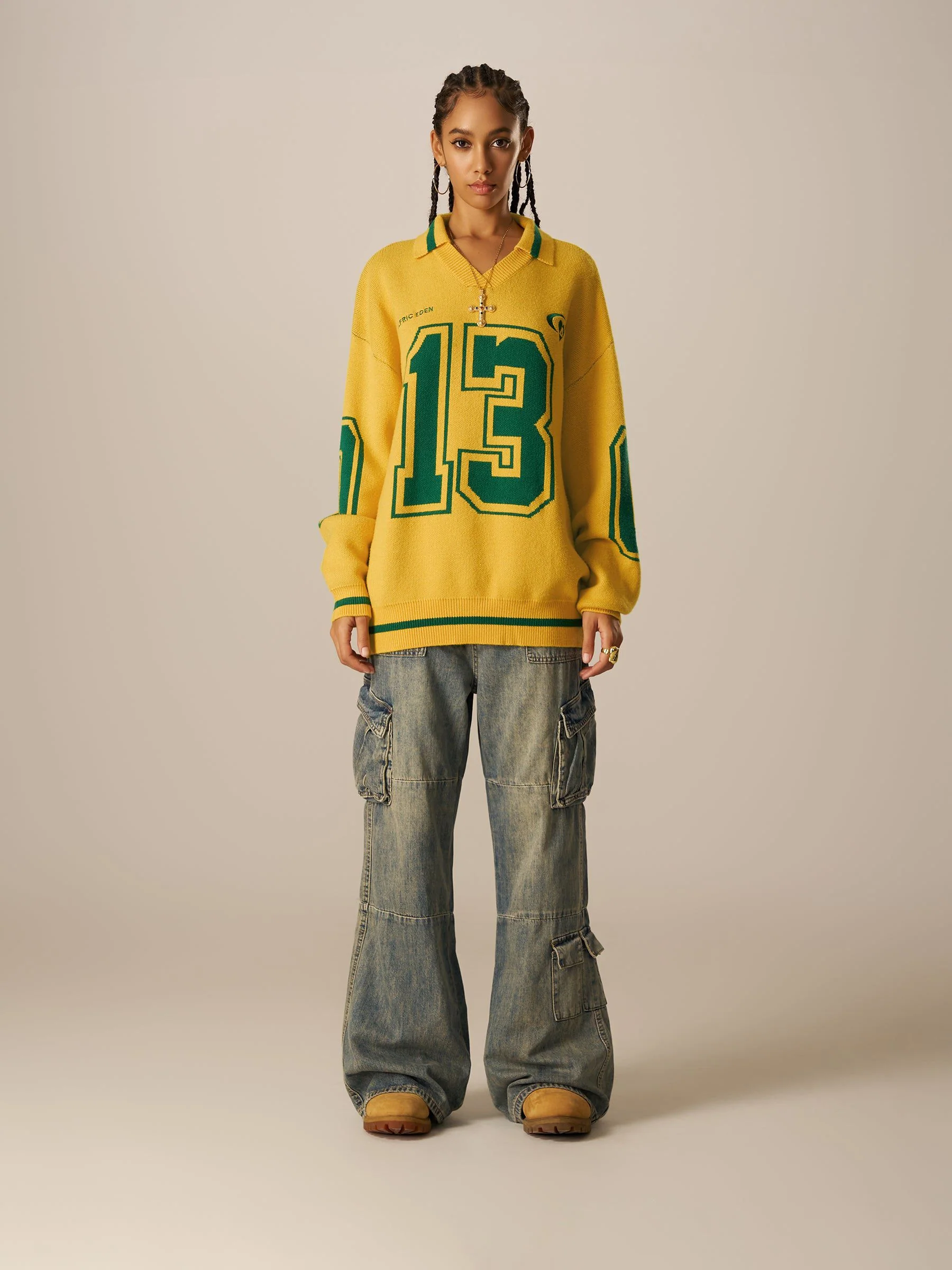 Aelfric Eden Number Graphic Polo Sweater - Image 3