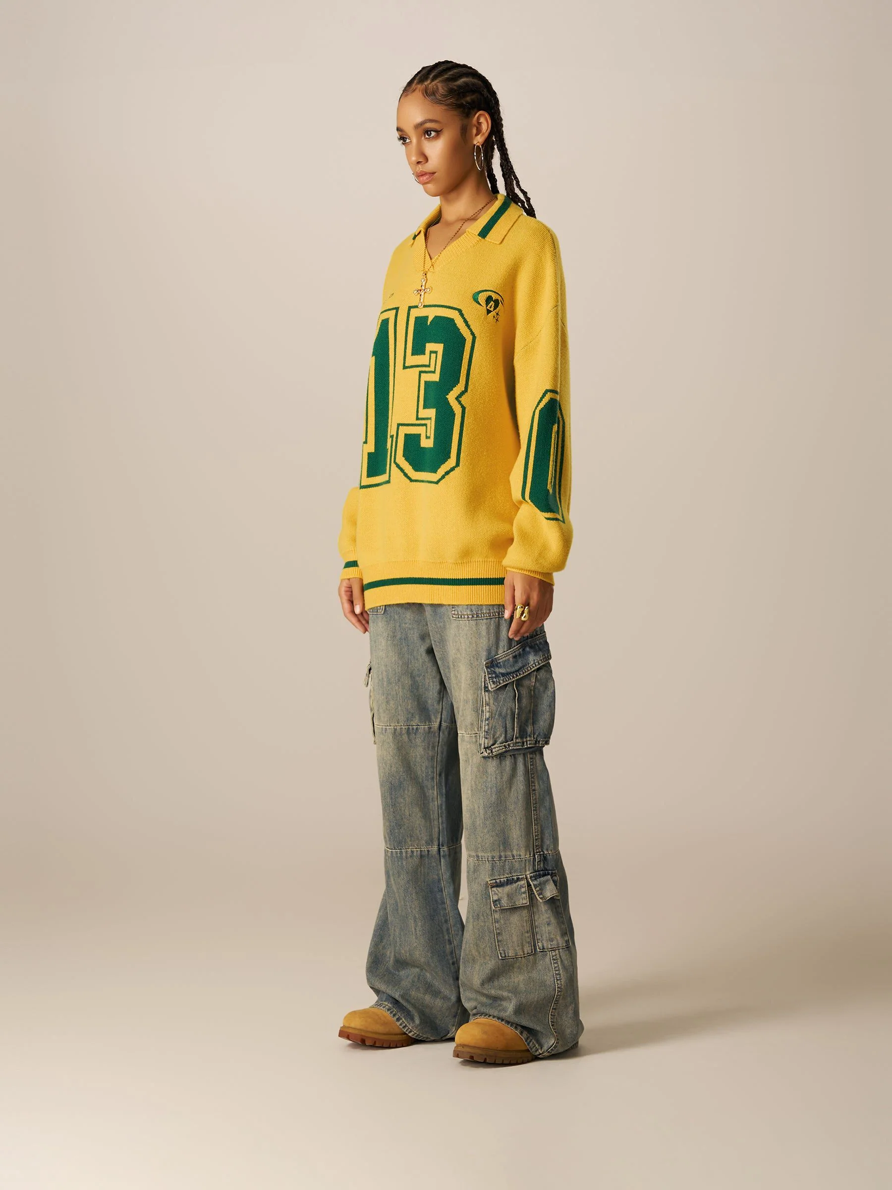 Aelfric Eden Number Graphic Polo Sweater - Image 4