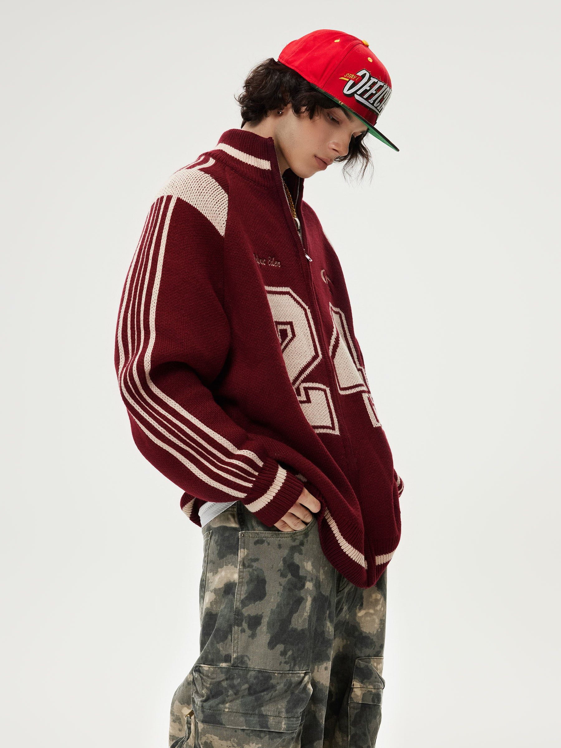 Aelfric Eden 24 Jacquard Zip Up Cardigan - Image 4