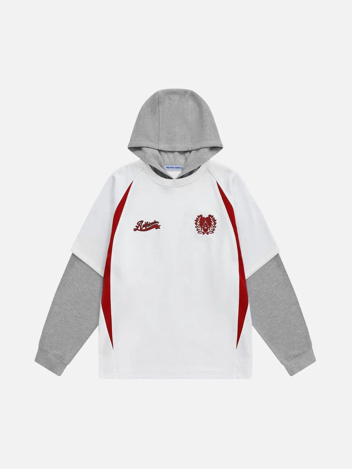 Aelfric Eden Patchwork Layered Pullover Hoodie - Image 2
