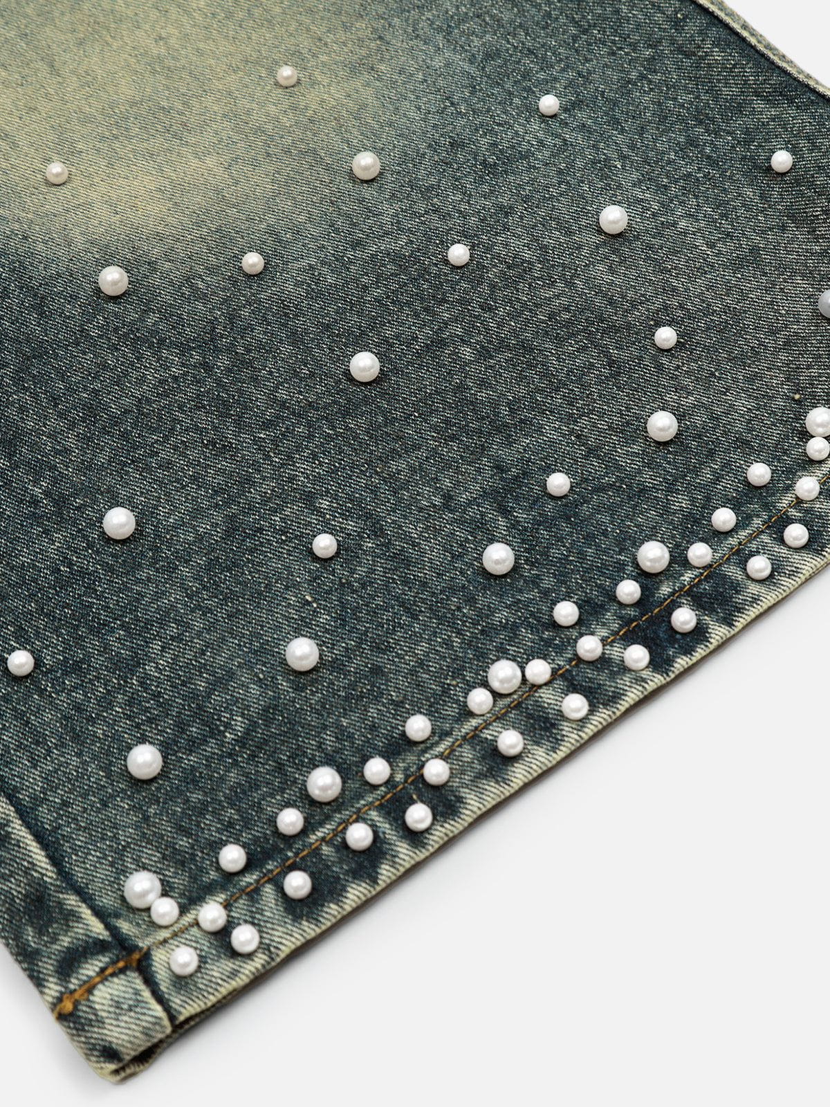 Aelfric Eden Pearl Embellished Baggy Longline Jorts - Image 7