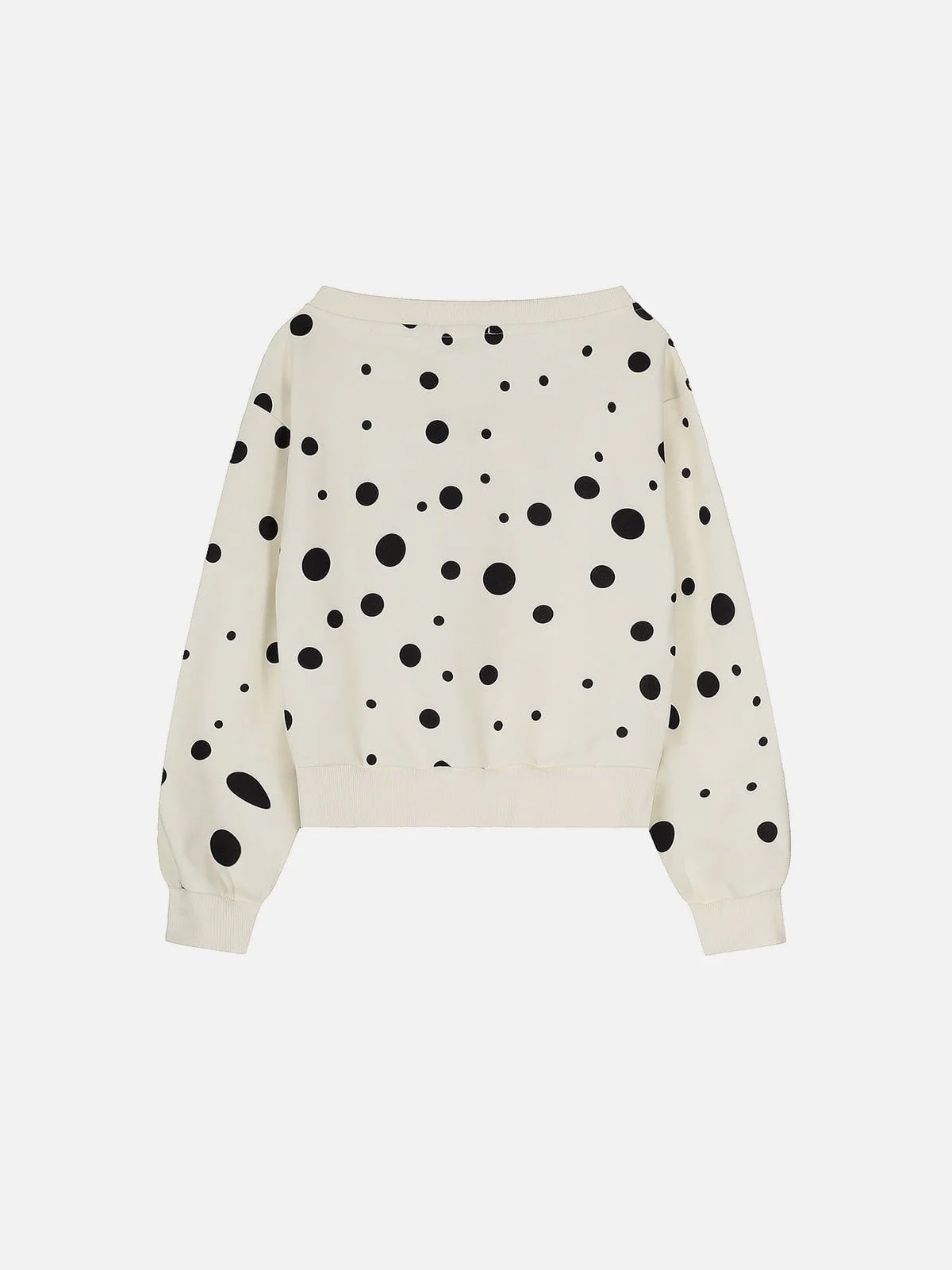Aelfric Eden Polka Dot Off-The-Shoulder Zip Up Sweatshirt - Image 2