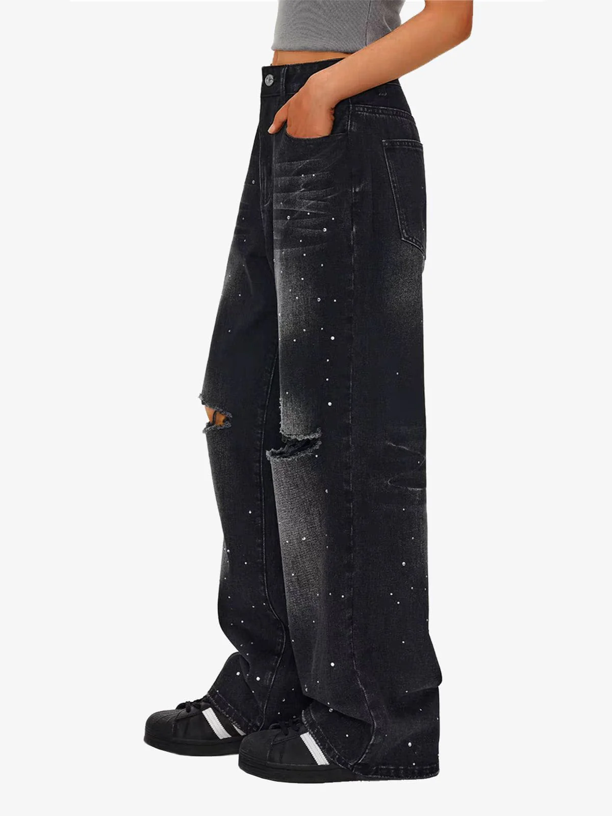 Aelfric Eden Rhinestone Baggy Jeans - Image 3