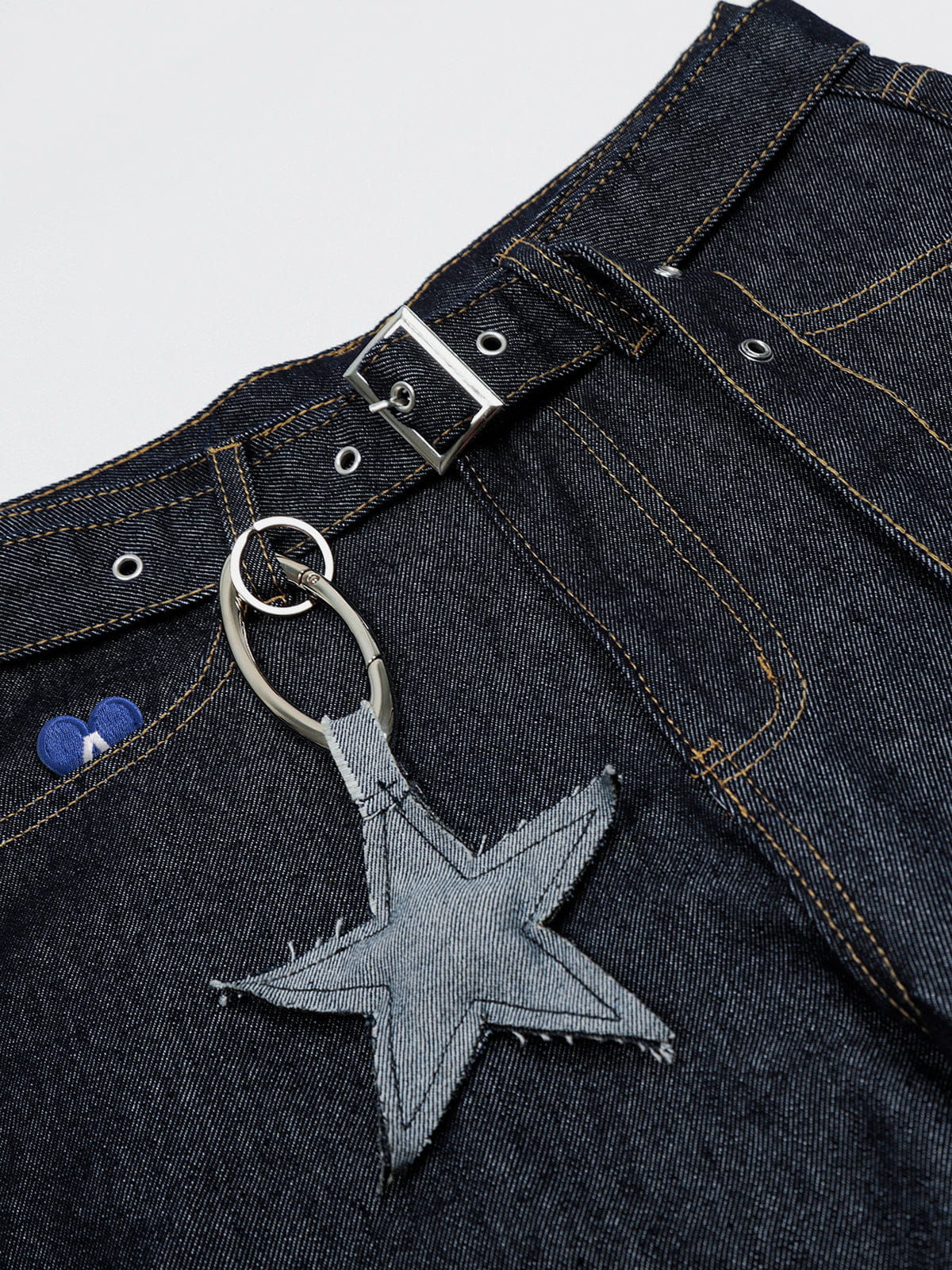 Aelfric Eden Star Belt Baggy Barrel Jeans - Image 4