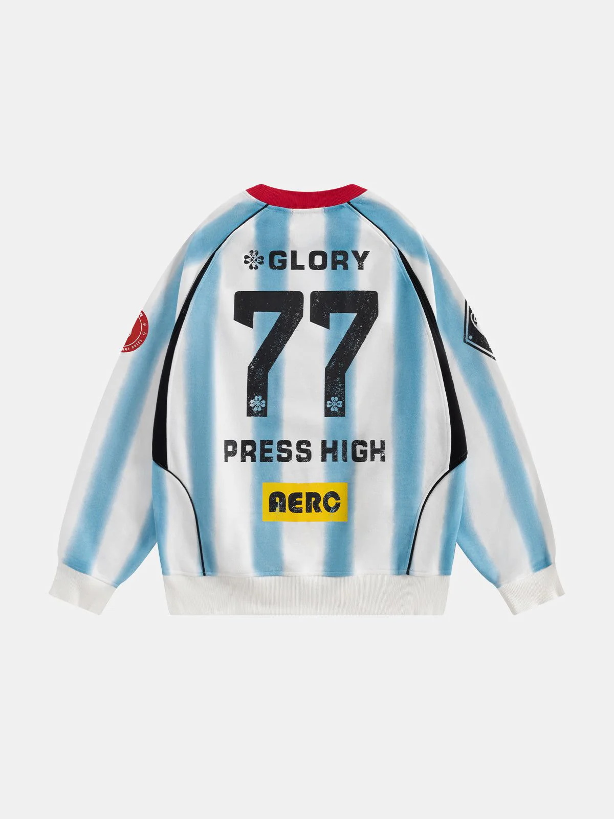 Aelfric Eden 77 Stripe Patchwork Print Sweatshirt - Image 2