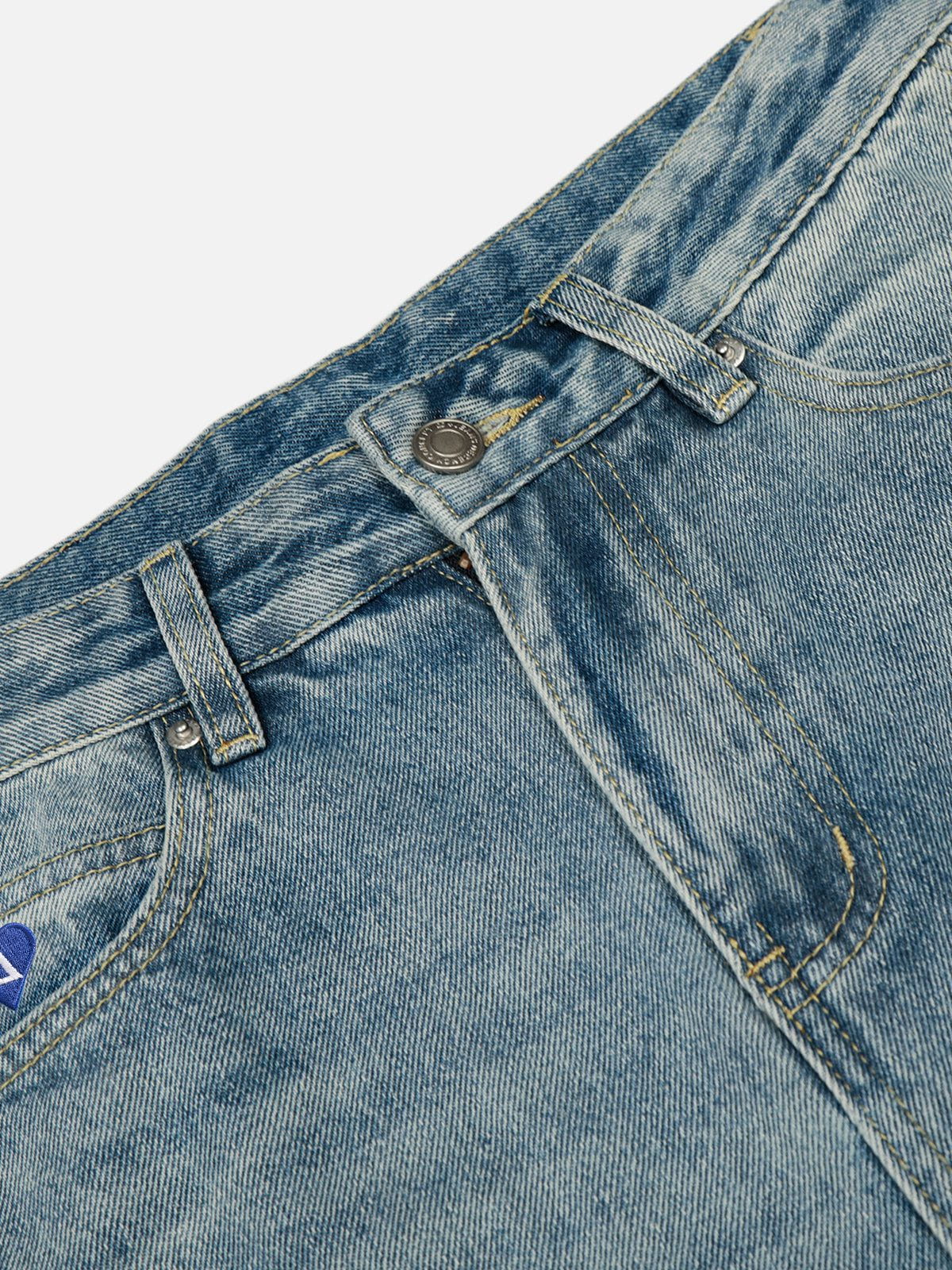 Aelfric Eden Stripe Whiskering Baggy Barrel Jeans - Image 6