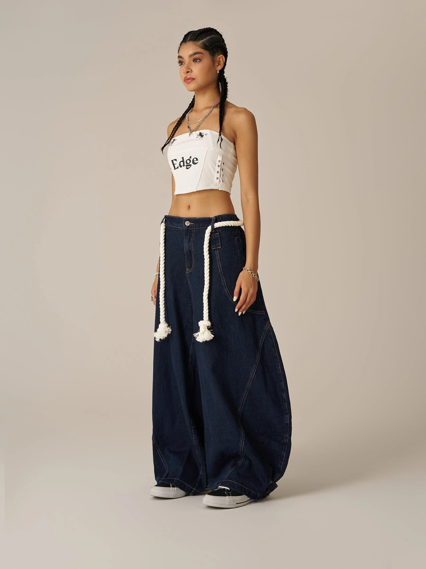 Aelfric Eden Drawstring Waist Super Baggy Jeans - Image 5