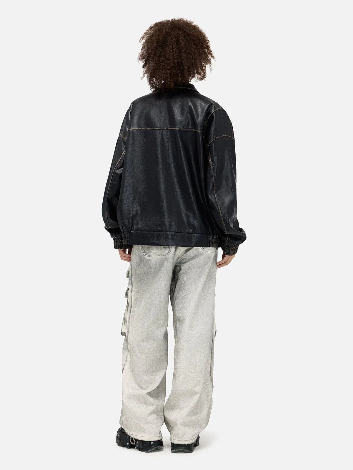 Aelfric Eden Faux Leather Cropped Jacket - Image 4