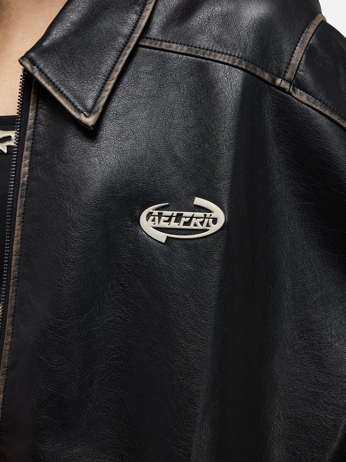 Aelfric Eden Faux Leather Cropped Jacket - Image 7